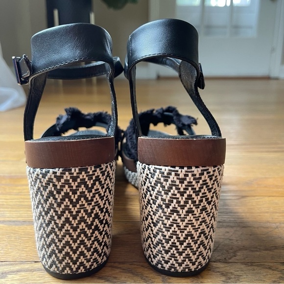 NEW Kelsi Dagger Brooklyn Florasv Tweed Platform Heel Wooden Boho Sz 11 NWOT - Picture 6 of 7